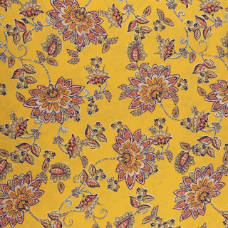 Donkere gele gladde chiffon stof bloemen patroon 0,5m