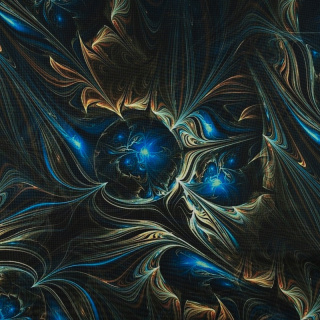 Chiffon stof marineblauw glad galactisch patroon 0,5m