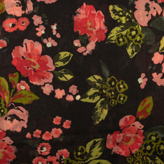 Stof voor jurken rode bloemen 0,5m