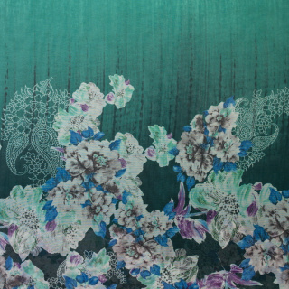 Chiffon stof borduur dubbelzijdig glad bloemen patroon 0,5m