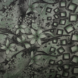 Chiffon stof boord eenzijdig glad bloemen 0,5m