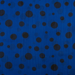 Chiffon stof gekreukt blauw glad met stippen 0,5m
