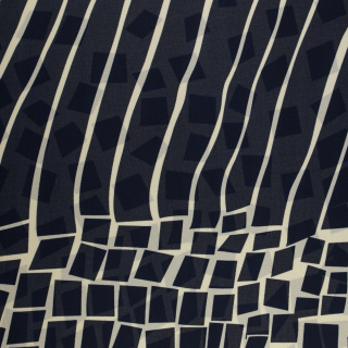 Chiffon stof marineblauw glad abstract patroon 0,5m