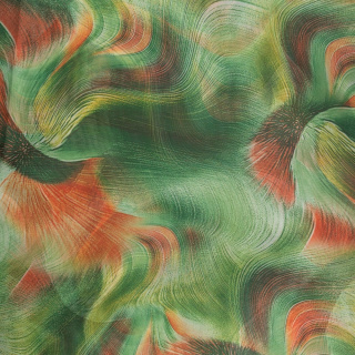 Chiffonstof groen glad abstract patroon 0,5m