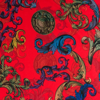 Chiffon stof rood glad Italiaans patroon 0,5m