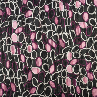 Chiffon stof roze glad strepen stippen patroon 0,5m