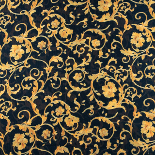 Stof chiffon zwart glad Italiaans patroon 0,5m