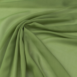 Chiffonstof licht olijfgroen glad zonder patroon 0,5m