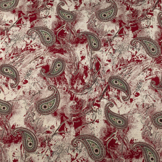 Stof bordeaux paisley patroon 100% viscose 0,5m