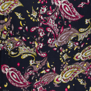 Stof viscose marineblauw paisley 100% viscose 0,5m