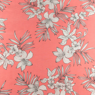 Stof roze viscose bloemen 100% viscose 0,5m