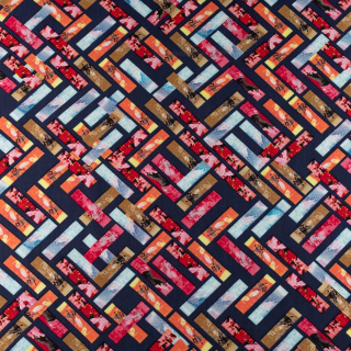 Viscose stof geometrisch patroon 100% viscose 0,5m