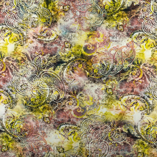 Groen paisley patroon viscose stof 100% viscose 0,5m