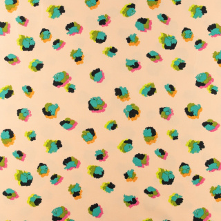 Viskose stof perzik bloemen 100% viscose 0,5m