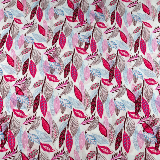 Stof viscose roze bloemen 100% viscose 0,5m