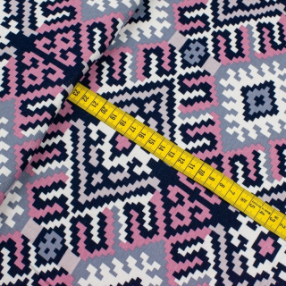 Viscose gebreide stof zacht oosters patroon 0,5m