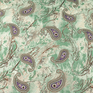 Viscose stof groen paisley patroon 100% viscose 0,5m