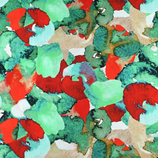 Viscose stof groen-rood 100% viscose 0,5m