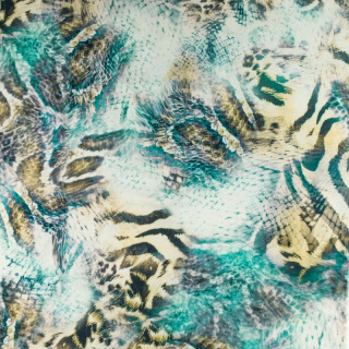 Viscose stof groen-beige 100% viscose 0,5m