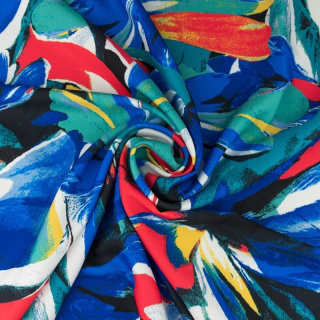 Stof viscose twill blauw glad patroon 0,5m