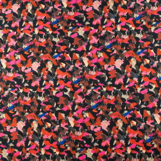 Stof viscose twill roze glad patroon gesmeerd 0,5m