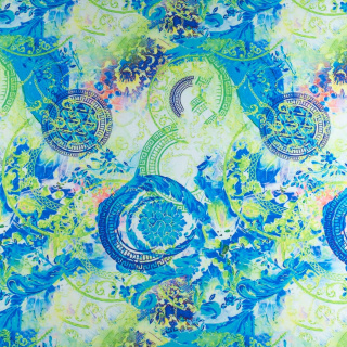 Stof viscose twill groen glad oosters 0,5m