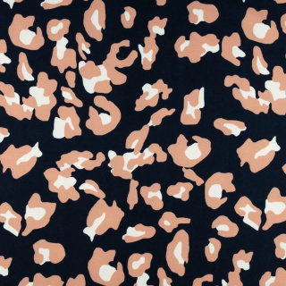 Stof viscose twill marineblauw glad luipaard 0,5m