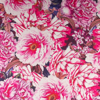 Stof viscose twill roze glad pioen patroon 0,5m