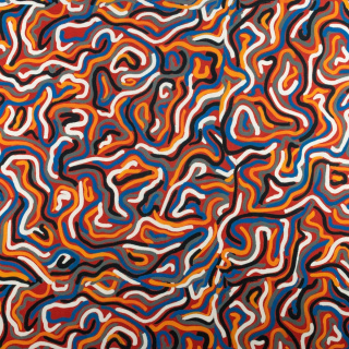 Stof viscose twill rood glad koord patroon 0,5m