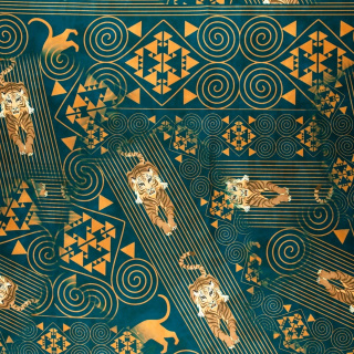 Stof viscose twill groen glad tijger 0,5m