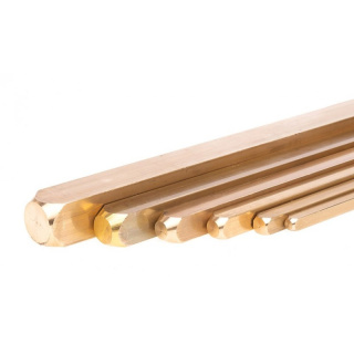Staaf vierkant messing 1m 6x6mm metalen staaf