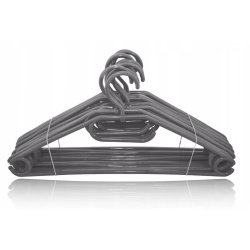 Grijze plastic hangers 10 stuks draaibaar