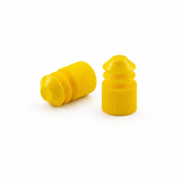 Korok PE karbovaný do skúmaviek 12 mm žltý - laboratórna uzávierka pre biológiu a chémiu, 1 ks