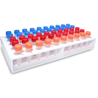 Eppendorf buizenrek, 50 plaatsen, 1,5 ml, dubbeldeks – PP, autoclaafbaar
