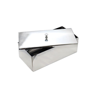 Kist van 18-8 roestvrij staal met deksel, 500×200×80 mm – laboratorium