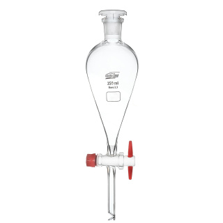 Kegelkolf Scheitrechter Squibb, 500 ml, slijpstuk 29/32, PTFE kraan, borosilicaatglas (BORO 3.3)