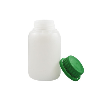 HDPE-fles 250 ml met beveiliging tegen openen, groene dop – veilige opslag van vloeistoffen en poedermaterialen