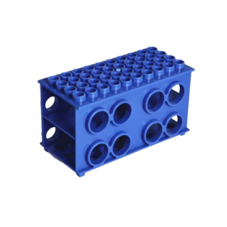 Falcon reageerbuis standaard, versterkt, 8 plaatsen – PP, blauw, 200 × 120 × 95 mm