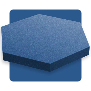 Akoestisch paneel zeshoek saffierblauw 50x50 cm dikte 5 cm hexagon