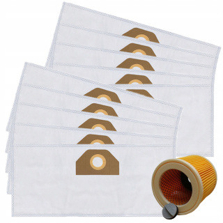 Kärcher synthetische filterzakken voor stofzuiger WD3 SE4001 10 stuks + 1 filter