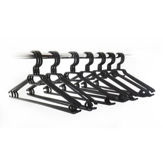 Zwarte plastic hangers 20 stuks draaibaar