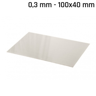 Nieuwzilver plaat (alpaca) 100x40x0,3mm