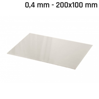 Nieuwzilver plaat (alpaca) 200x100x0,4mm