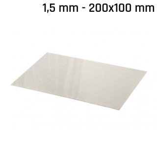 Nieuwzilver plaat (alpaca) 200x100x1,5mm