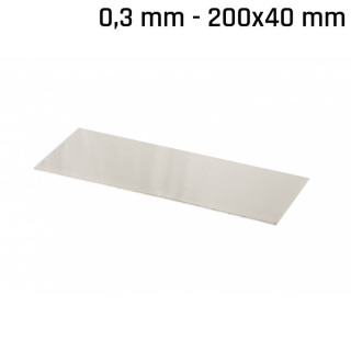 Nieuwzilver plaat (alpaca) 200x40x0,3mm