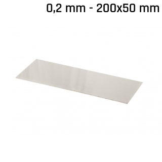 Nieuwzilver plaat (alpaca) 200x50x0,2mm