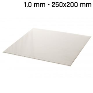 Nieuwzilver plaat (alpaca) 250x200x1,0mm