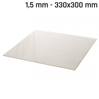Nieuwzilver plaat (alpaca) 330x300x1,5mm