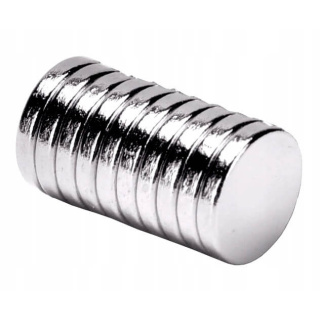 Sterke neodymium magneet cilindrisch 10x1mm 10 stuks