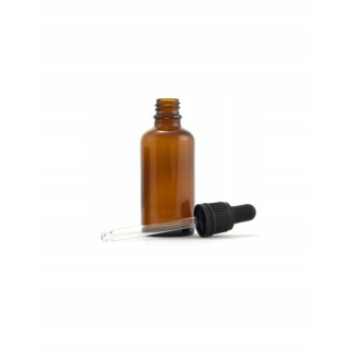 Glazen fles bruin 100ml met pipet en druppelaar